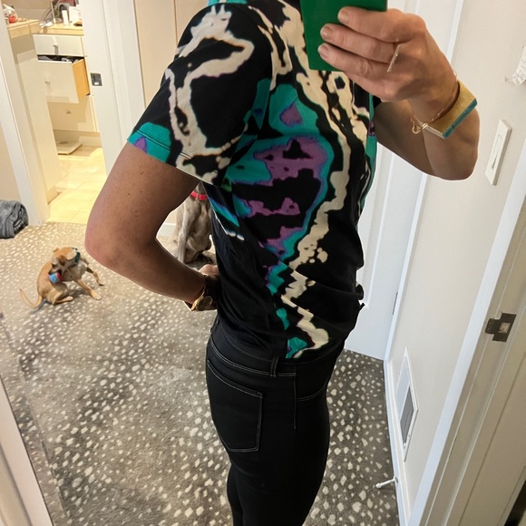 Christopher Kane print turquoise black white t shirt medium 100% cotton - Picture 4 of 13